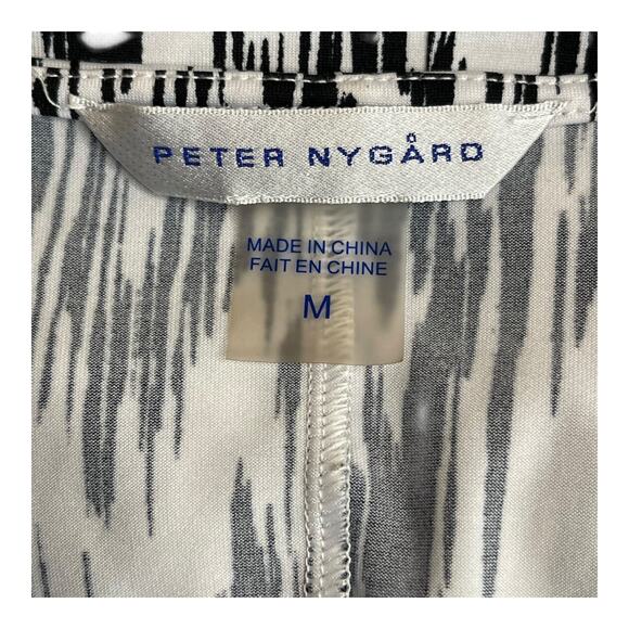 Peter Nygard Black & White Faux Wrap Dress Size M 3/4 Sleeve - Picture 4 of 7